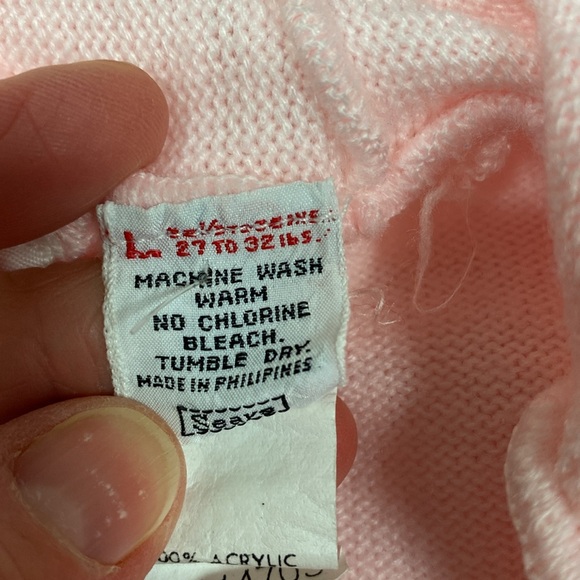 Vintage sears Winnie the Pooh acrylic pink knit hooded sweater 18/24m - Picture 8 of 9